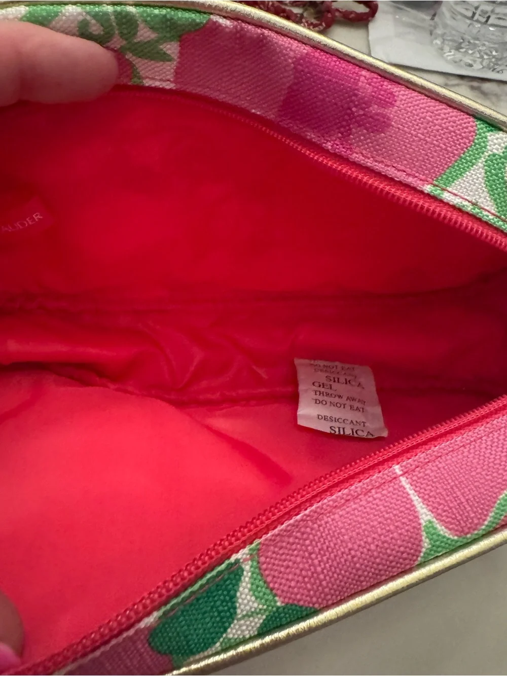 NWOT Lilly Pulitzer For Estée Lauder Cosmetic Floral Pink Bag